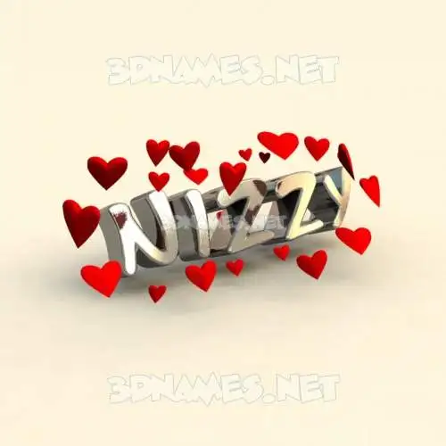 nizzy in In Love style - 3D name wallpaper