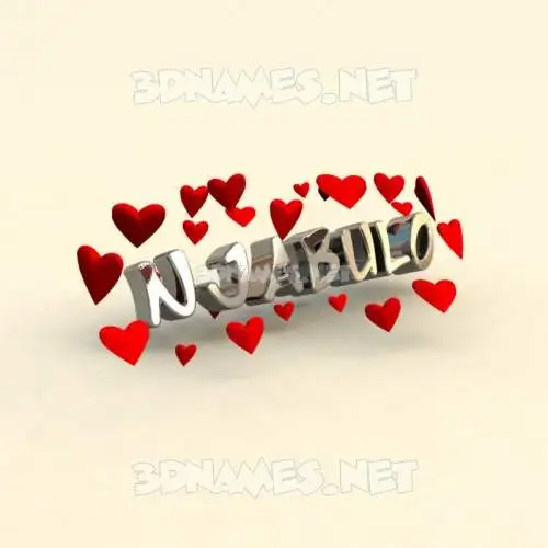 njabulo in In Love style - 3D name wallpaper