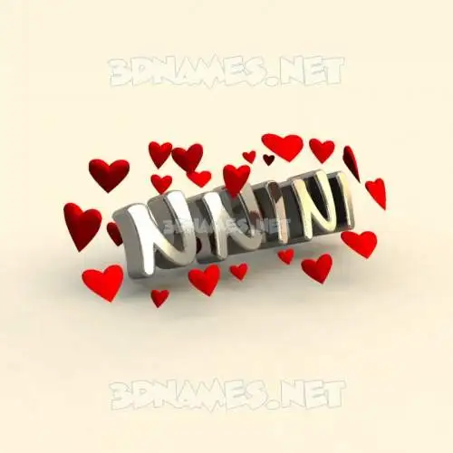 nnini in In Love style - 3D name wallpaper