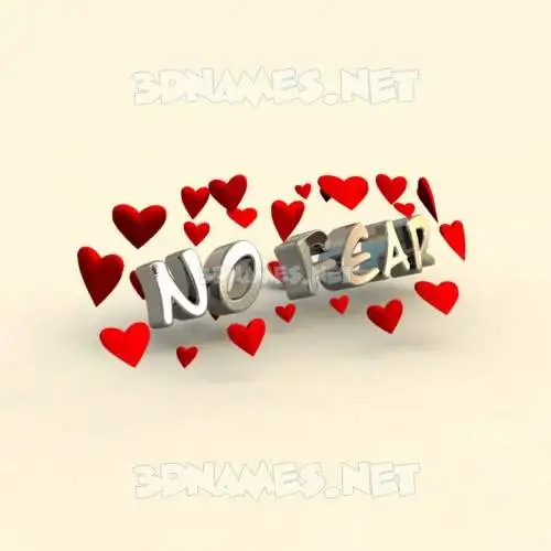 no fear in In Love style - 3D name wallpaper
