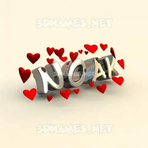 noak in In Love style - 3D name wallpaper