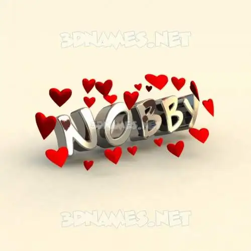 nobby in In Love style - 3D name wallpaper