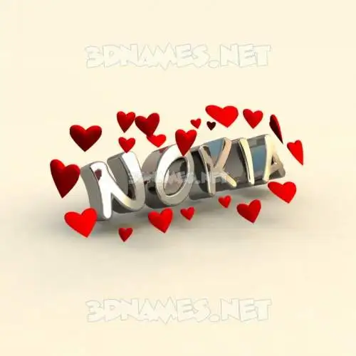 nokia in In Love style - 3D name wallpaper nokia in In Love style - 3D name wallpaper