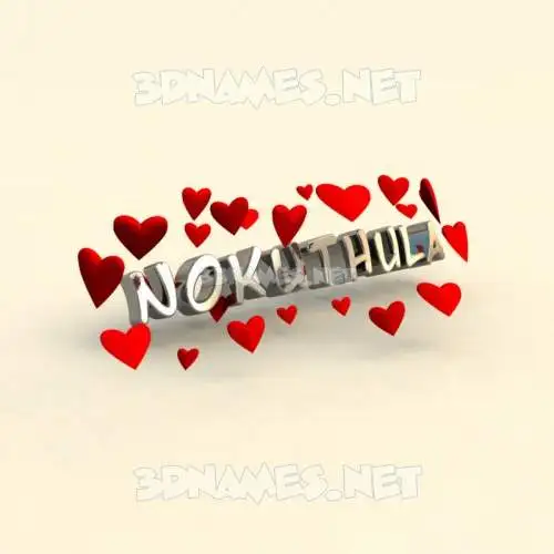 nokuthula in In Love style - 3D name wallpaper
