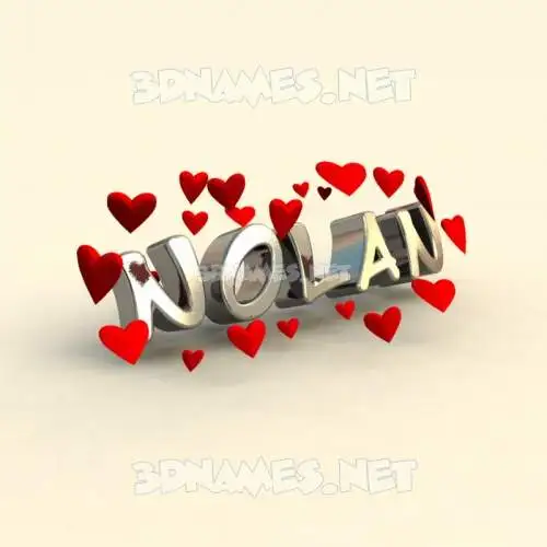 nolan in In Love style - 3D name wallpaper