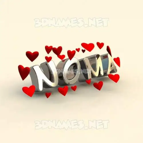 noma in In Love style - 3D name wallpaper