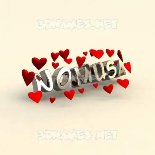 nomusa in In Love style - 3D name wallpaper