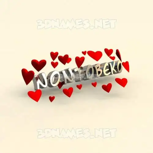 nontobeko in In Love style - 3D name wallpaper