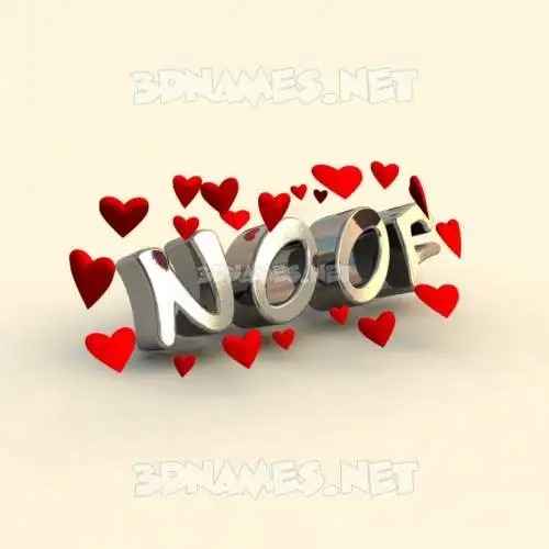 noof in In Love style - 3D name wallpaper