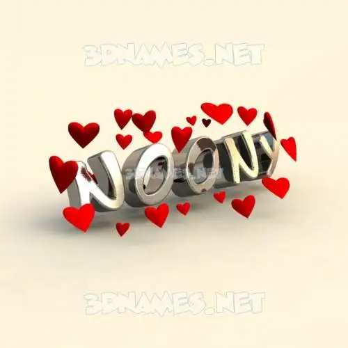 noony in In Love style - 3D name wallpaper