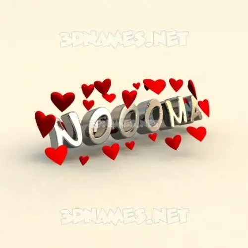 noooma in In Love style - 3D name wallpaper
