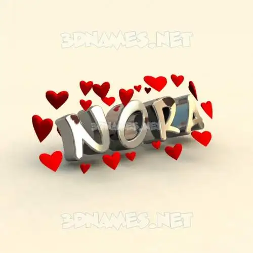 nora in In Love style - 3D name wallpaper