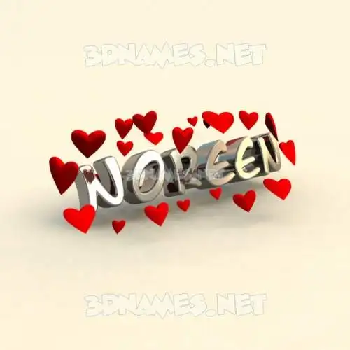 noreen in In Love style - 3D name wallpaper