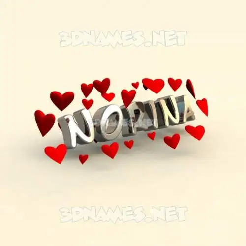 norina in In Love style - 3D name wallpaper