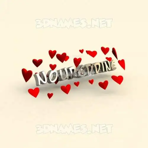 noureddine in In Love style - 3D name wallpaper noureddine in In Love style - 3D name wallpaper