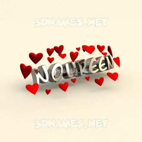 noureen in In Love style - 3D name wallpaper