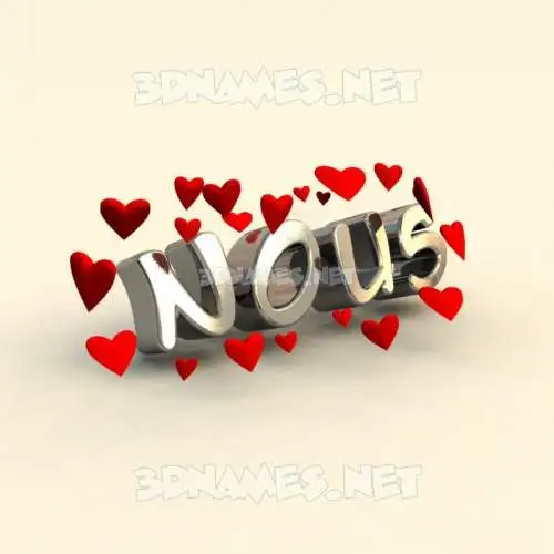 nous in In Love style - 3D name wallpaper nous in In Love style - 3D name wallpaper
