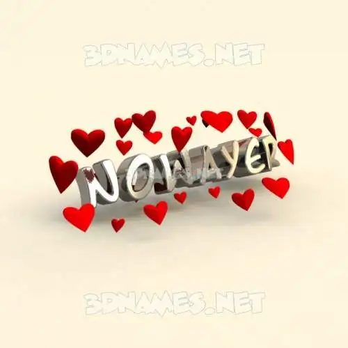 nowayer in In Love style - 3D name wallpaper