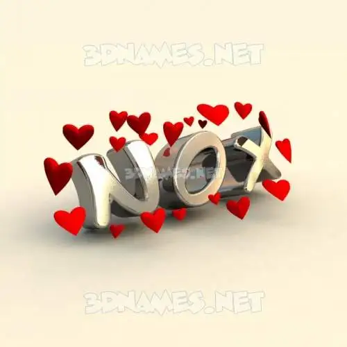 nox in In Love style - 3D name wallpaper nox in In Love style - 3D name wallpaper