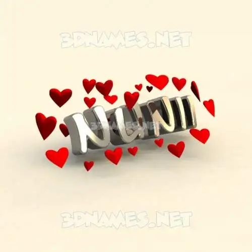 nunii in In Love style - 3D name wallpaper nunii in In Love style - 3D name wallpaper