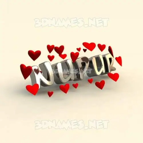 nupur in In Love style - 3D name wallpaper