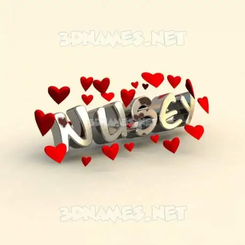 nusey in In Love style - 3D name wallpaper