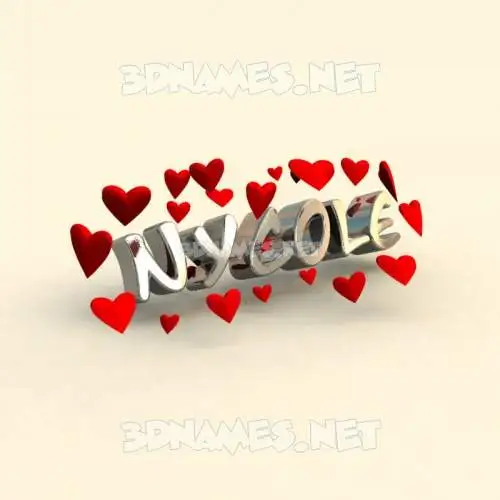 nycole in In Love style - 3D name wallpaper