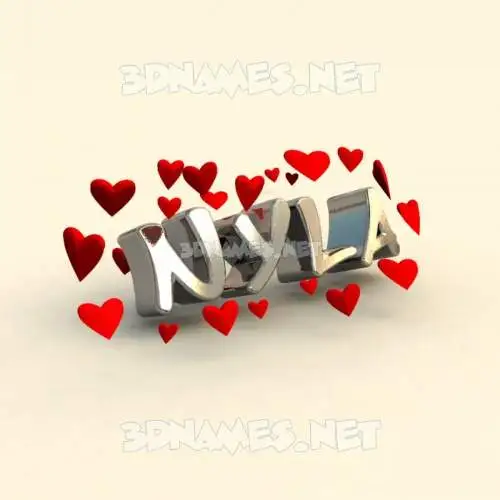 nyla in In Love style - 3D name wallpaper