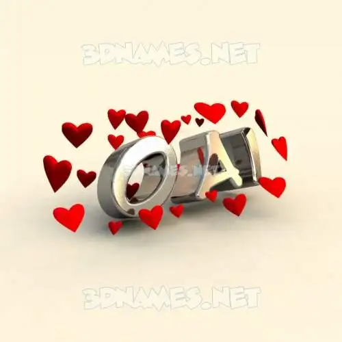 oai in In Love style - 3D name wallpaper