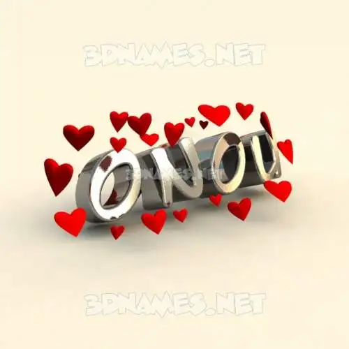 onou in In Love style - 3D name wallpaper