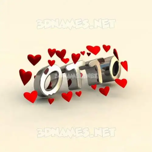 otto in In Love style - 3D name wallpaper