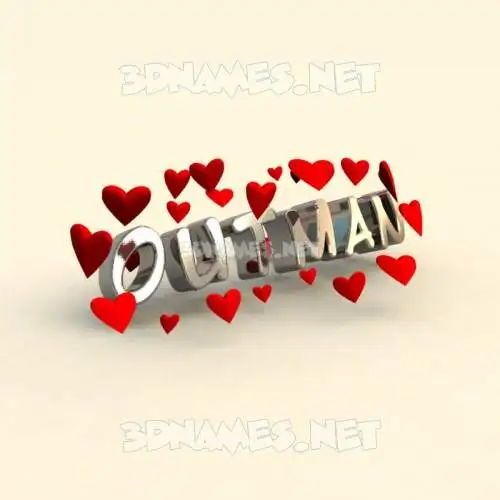 outman in In Love style - 3D name wallpaper outman in In Love style - 3D name wallpaper