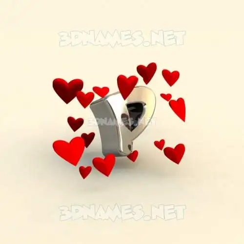 p in In Love style - 3D name wallpaper p in In Love style - 3D name wallpaper