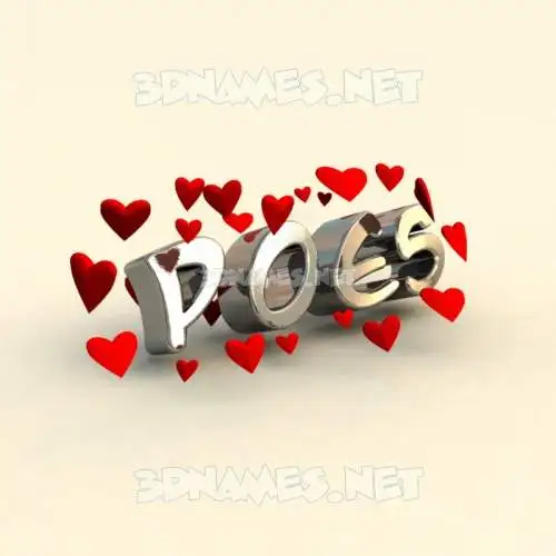 poes in In Love style - 3D name wallpaper poes in In Love style - 3D name wallpaper
