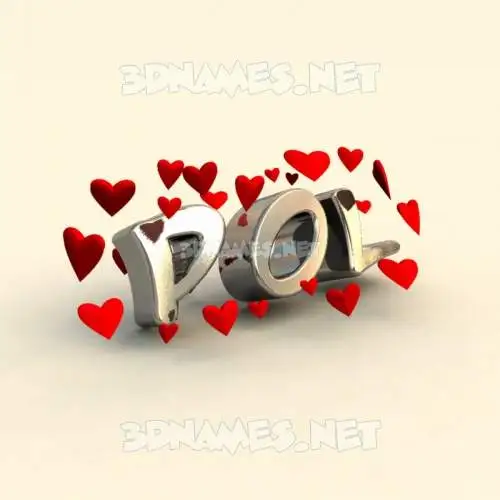 pol in In Love style - 3D name wallpaper