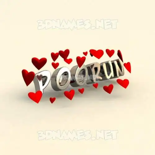 poorun in In Love style - 3D name wallpaper poorun in In Love style - 3D name wallpaper