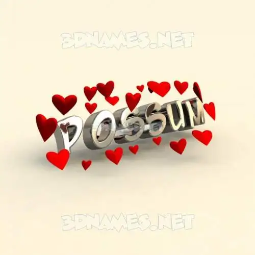 possum in In Love style - 3D name wallpaper possum in In Love style - 3D name wallpaper