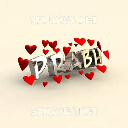 prabh in In Love style - 3D name wallpaper