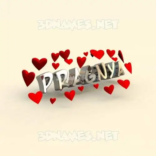 pragnya in In Love style - 3D name wallpaper