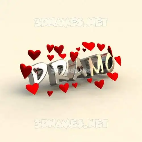 pramo in In Love style - 3D name wallpaper