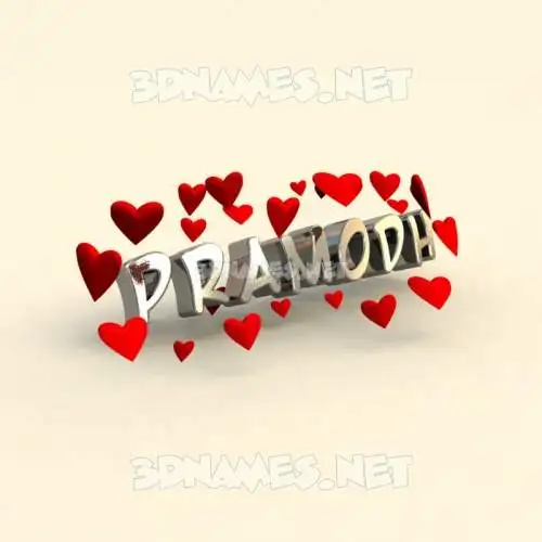 pramodh in In Love style - 3D name wallpaper