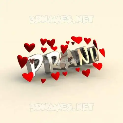 pranu in In Love style - 3D name wallpaper