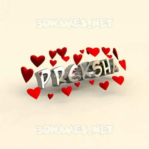 preksha in In Love style - 3D name wallpaper