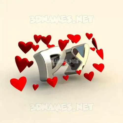 py in In Love style - 3D name wallpaper