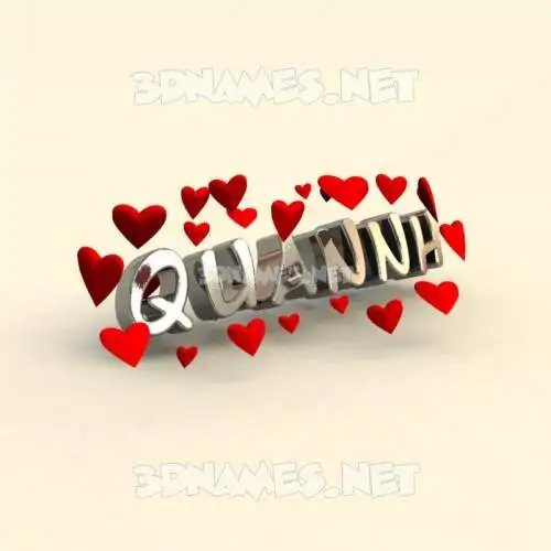 quannh in In Love style - 3D name wallpaper