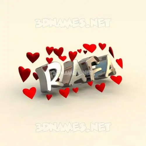 rafa in In Love style - 3D name wallpaper