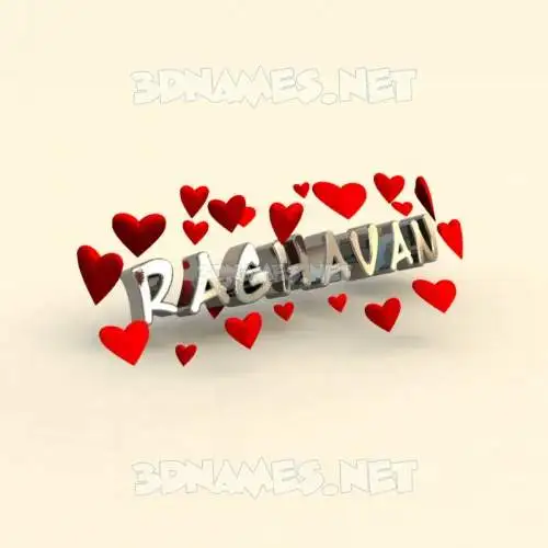 raghavan in In Love style - 3D name wallpaper