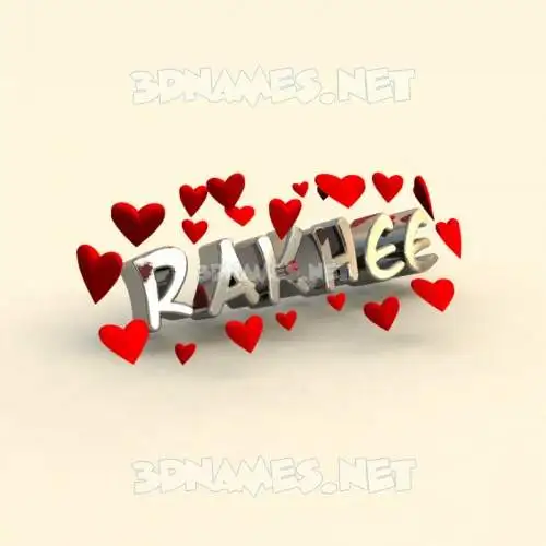 rakhee in In Love style - 3D name wallpaper