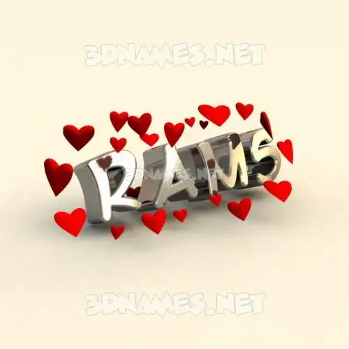 rams in In Love style - 3D name wallpaper rams in In Love style - 3D name wallpaper