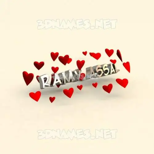 ramy assal in In Love style - 3D name wallpaper